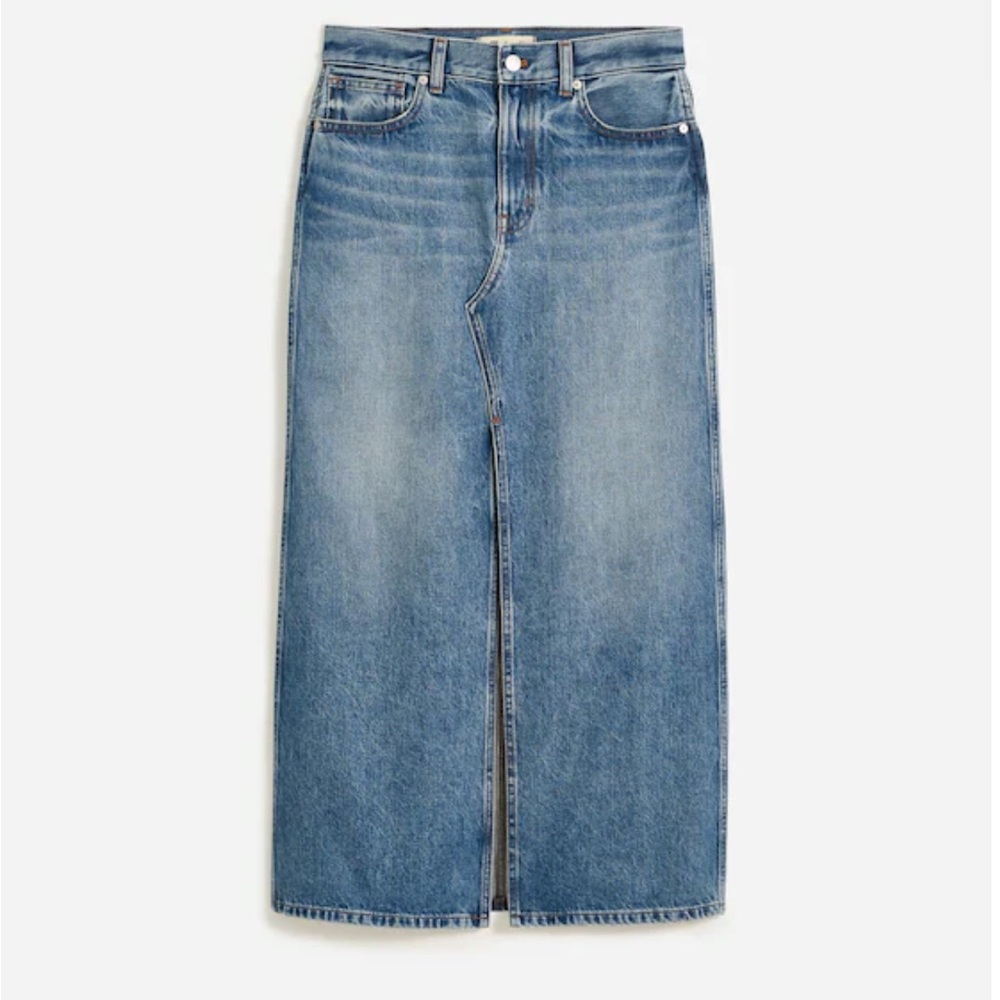 Madewell The Riley Denim Midi Skirt size 27 NWOT - Picture 2 of 7